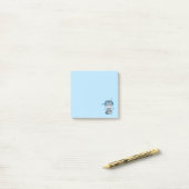 Kat met hoofdtelefoon Post it Notes/Blue Post-it® Notes (Op bureau)