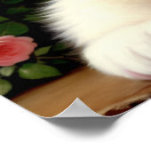 Kat met hoofdtelefoon -  schilderen. poster (Hoek)