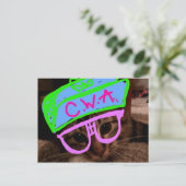 Kat met hoogte briefkaart (Staand voorkant)