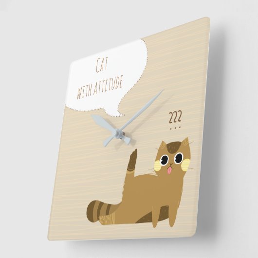 Kat met houding vierkante klok (Hoek)