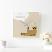 Kat met houding vierkante klok (Huis)