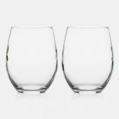 Kat met Huis Planten Waterverf Wijnglas Zonder Voet (Links)