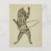 Kat met Hula Hoop Briefkaart (Voorkant)