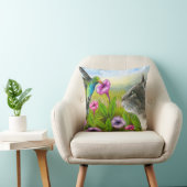 Kat met Hummingbird 591 Kussen (Stoel)