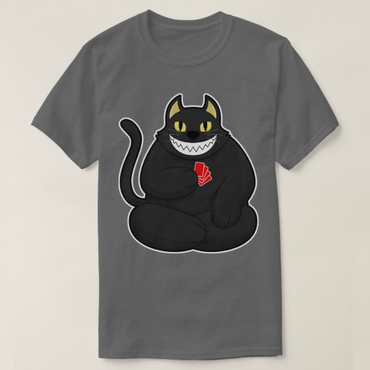 Kat met kaarten 1 t-shirt (Design voorkant)