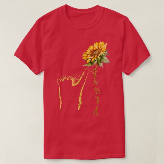 Kat met kat op een zonnebloem t-shirt (Design voorkant)