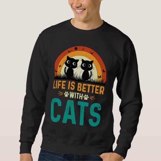 Kat met kattenretro trui (Voorkant)