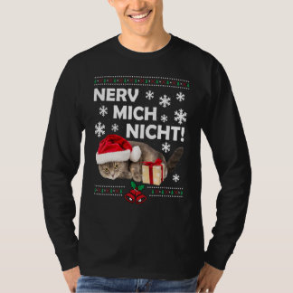 Kat met kerst en kerstmis t-shirt