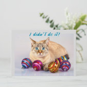 Kat met kerstballen Twee met kerstmis Kaart (Staand voorkant)