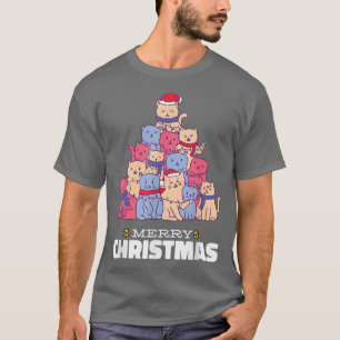 Kat met kerstbomen en kerst, luiers met tact t-shirt