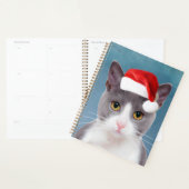 Kat met kerstcadeau voor kerstmis planner (Display)