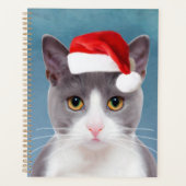 Kat met kerstcadeau voor kerstmis planner (Voorkant)