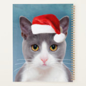 Kat met kerstcadeau voor kerstmis planner (Achterkant)