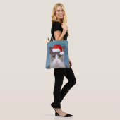 Kat met kerstcadeau voor kerstmis tote bag (Op model)