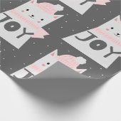 Kat met kerstkaarspatten cadeaupapier (Hoek)