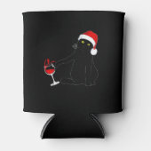 Kat met kerstkeuken voor mannen Wijn Blikjeskoeler (Voorkant)