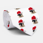 Kat met Kerstmannenhoed Stropdas (Opgerold)