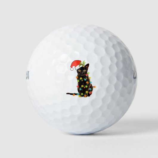 Kat met kerstmis Funny Meowy kerstboomkat Golfballen (Voorkant)