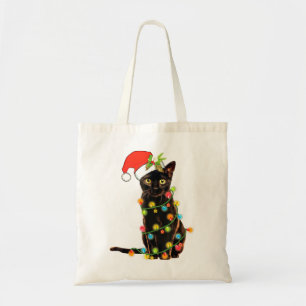 Kat met kerstmis Funny Meowy kerstboomkat Tote Bag