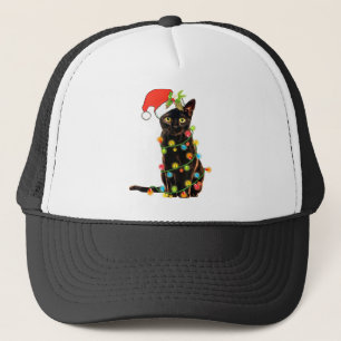 Kat met kerstmis Funny Meowy kerstboomkat Trucker Pet