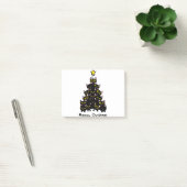Kat met kerstmis Funny Meowy met kerstboom - zwart Post-it® Notes (Kantoor)