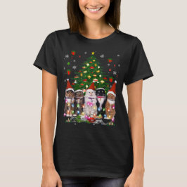 Kat met kerstmis Funny Shirt Meowy kerstboomkat