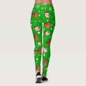 Kat met kerstmis Groene Leggings (Achterkant)