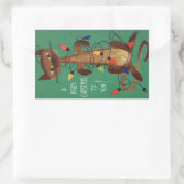 Kat met kerstmis in luchten rechthoekige sticker (Tas)