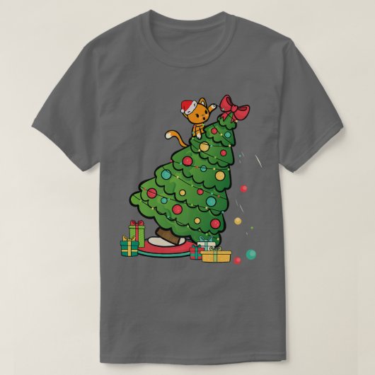 Kat met kerstmis, keuten t-shirt (Design voorkant)