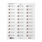 Kat met kerstmuts kerstboom retouradres etiket (Full Sheet)