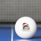 Kat met kerstmuts voor de kerstpingpongbal pingpongbal (Net)