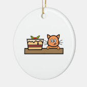 Kat met kersttang. keramisch ornament (Links)