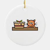 Kat met kersttang. keramisch ornament (Achterkant)