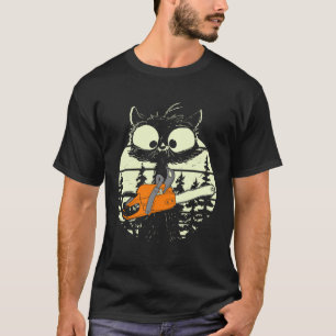 Kat Met Ketenzaag Schattige Houthakker Boswachter  T-shirt