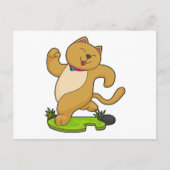 Kat met keuker tijdens gebruik briefkaart (Voorkant)