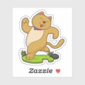 Kat met keuker tijdens gebruik sticker (Vel)