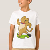 Kat met keuker tijdens gebruik t-shirt (Voorkant)