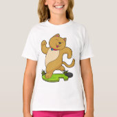 Kat met keuker tijdens gebruik t-shirt (Voorkant)