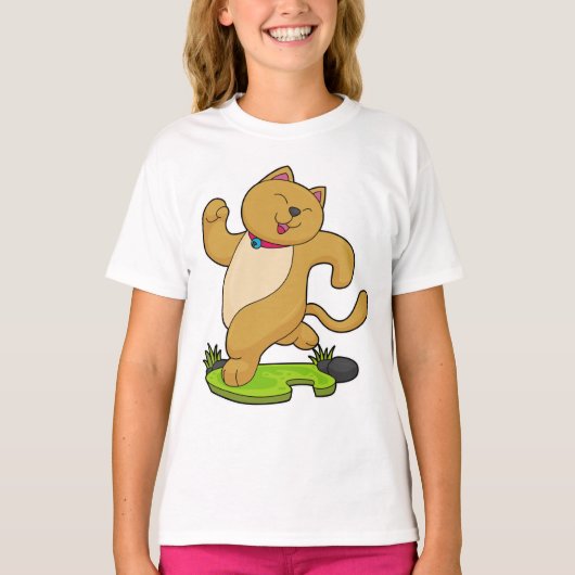 Kat met keuker tijdens gebruik t-shirt (Voorkant)