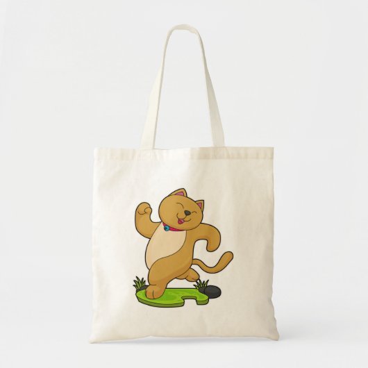 Kat met keuker tijdens gebruik tote bag (Voorkant)
