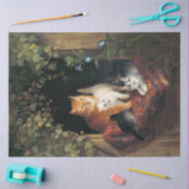 Kat met kittens (dierlijke kunst) tissuepapier (Craft)