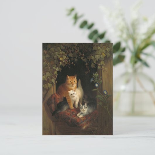 Kat met Kittens Henriëtte Ronner-Knip Briefkaart (Staand voorkant)