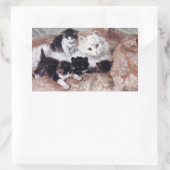 Kat met Kittens  kunst van H. Ronner-Knip Rechthoekige Sticker (Tas)