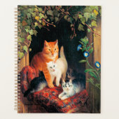 Kat met Kittens, mooi kunstschilderij, Planner (Voorkant)