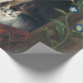 Kat met kittens (schattige katten) cadeaupapier (Hoek)