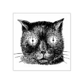 Kat met Klok Ogen Rubberstempel (Afrduk)