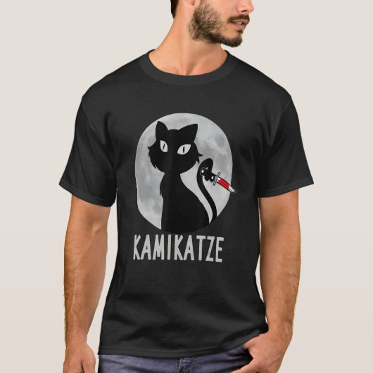 Kat met Knife Moon Cat Cami Cat T-shirt (Voorkant)