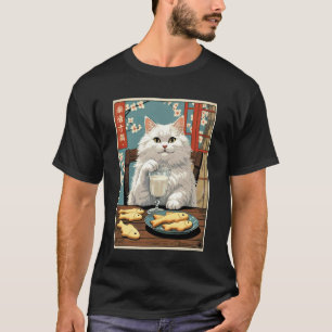 Kat Met Koekjes & Melk Noveltysweater, Knuffelige T-shirt