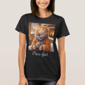 Kat met koffie Gesponnen-effect T-shirt (Voorkant)