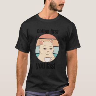 kat met koffie kantoor leuk spul 7 t-shirt